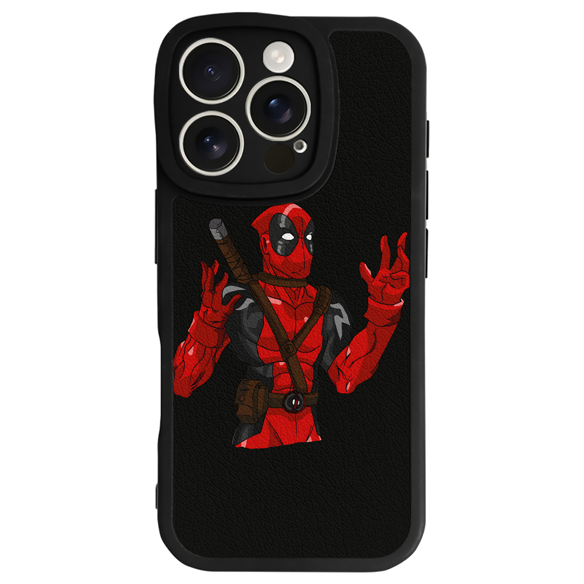 （画像用） Deadpool デッドプール 【iPhone 16シリーズ対応】シリコンスマホケース（レザー調） 材質：シリコン